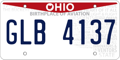 OH license plate GLB4137