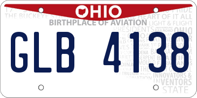 OH license plate GLB4138