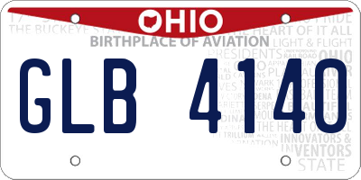 OH license plate GLB4140