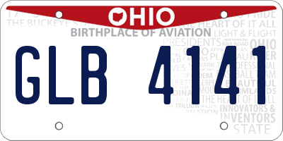 OH license plate GLB4141