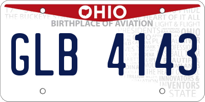 OH license plate GLB4143