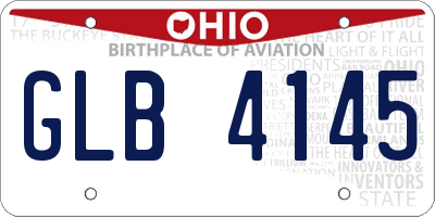 OH license plate GLB4145
