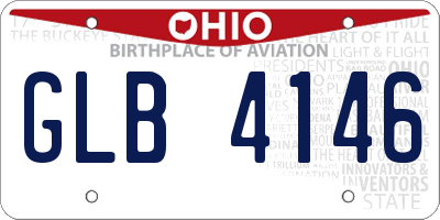 OH license plate GLB4146