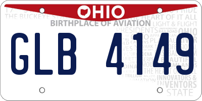 OH license plate GLB4149
