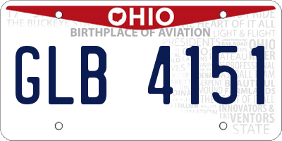 OH license plate GLB4151