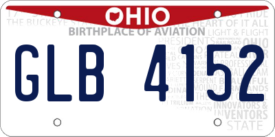 OH license plate GLB4152