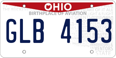 OH license plate GLB4153