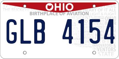 OH license plate GLB4154