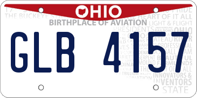 OH license plate GLB4157