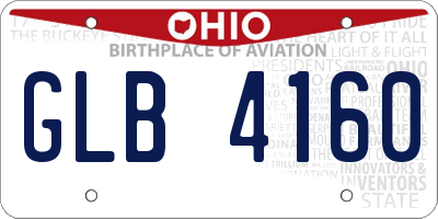 OH license plate GLB4160