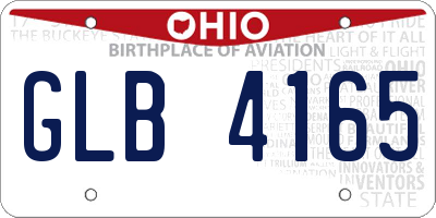 OH license plate GLB4165