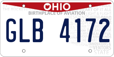 OH license plate GLB4172