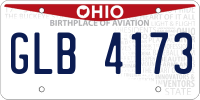 OH license plate GLB4173