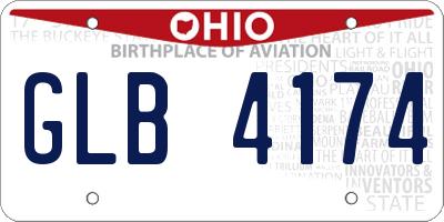 OH license plate GLB4174