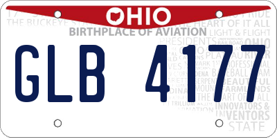 OH license plate GLB4177