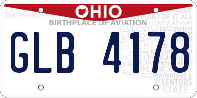 OH license plate GLB4178
