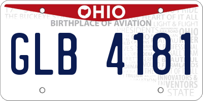 OH license plate GLB4181