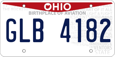 OH license plate GLB4182