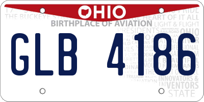OH license plate GLB4186