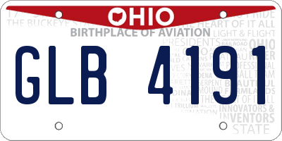 OH license plate GLB4191