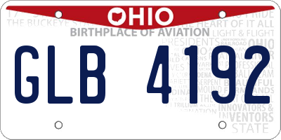 OH license plate GLB4192