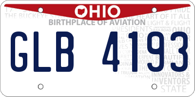 OH license plate GLB4193