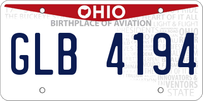 OH license plate GLB4194