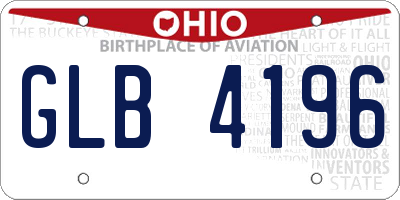 OH license plate GLB4196