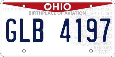 OH license plate GLB4197