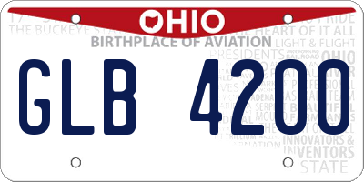 OH license plate GLB4200