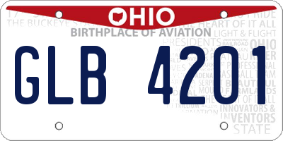 OH license plate GLB4201