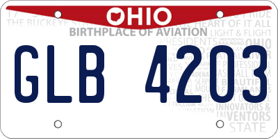 OH license plate GLB4203