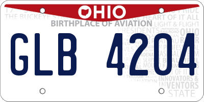 OH license plate GLB4204