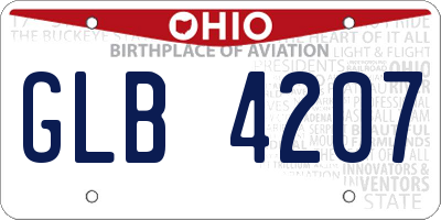 OH license plate GLB4207