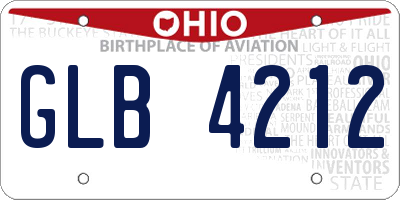 OH license plate GLB4212