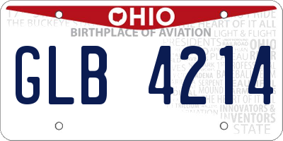 OH license plate GLB4214