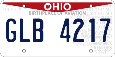 OH license plate GLB4217
