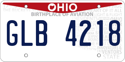 OH license plate GLB4218