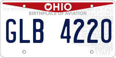 OH license plate GLB4220