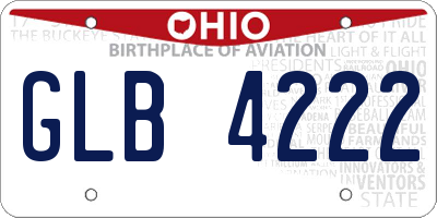 OH license plate GLB4222