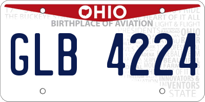 OH license plate GLB4224