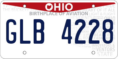 OH license plate GLB4228