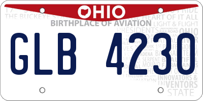 OH license plate GLB4230