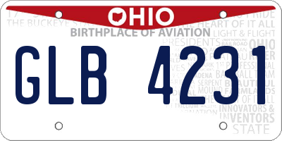 OH license plate GLB4231