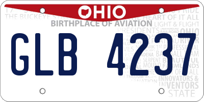 OH license plate GLB4237