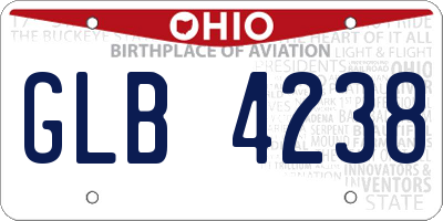 OH license plate GLB4238