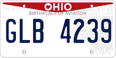 OH license plate GLB4239