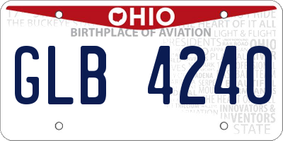 OH license plate GLB4240