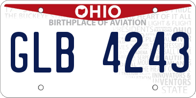OH license plate GLB4243