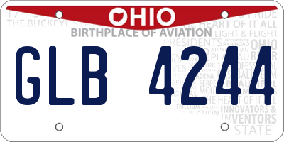 OH license plate GLB4244